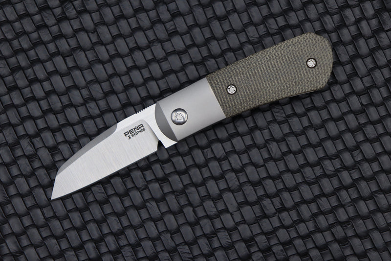 Pena Knives X-Series Micro Apache w/ Green Micarta