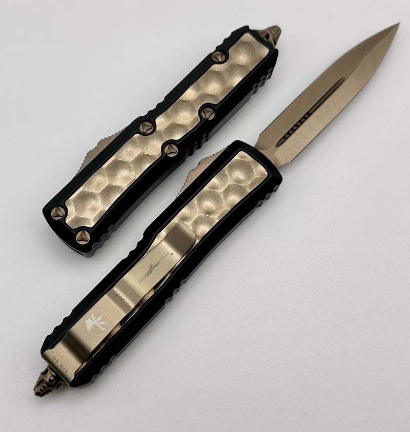 Microtech Daytona D/E Bronze w/ Brute "Bubble" Inlays 126-13BIS