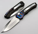Heretic Knives Wraith Auto w/ Black Dunes Fat Carbon, Two Tone Finished Vegas Forge Damtanium Bolsters, & Mother of Pearl Inlays & Hand Ground Mirror Polished Elmax Blade