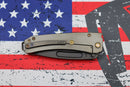Medford Midi Marauder S35 Drop Point PVD & Tsunami Faced/Flamed Handle w/ PVD Spring & Bronze Hardware/PVD Clip