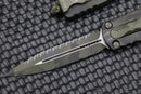 Microtech Dirac Delta Olive Camo Double Edge Fully Serrated 227-3OCS