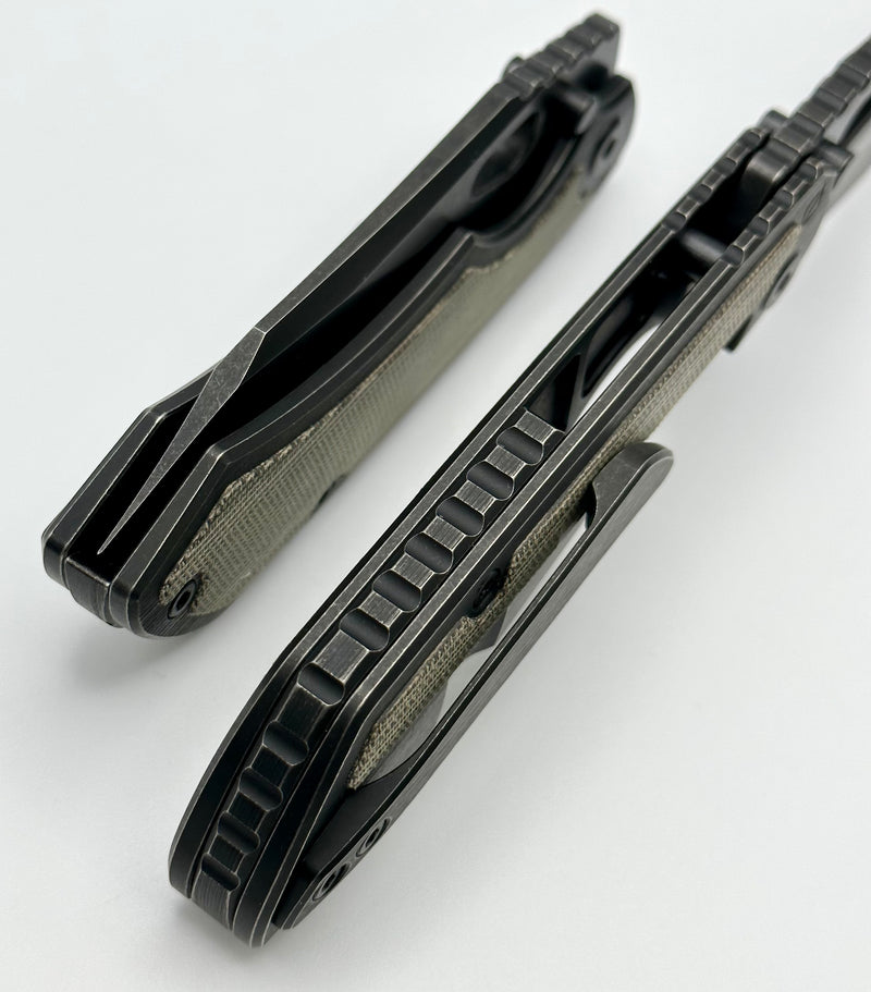 Custom Knife Factory Evo 3.0D Blackwash Micarta Inlaid w/ Blackwash M390