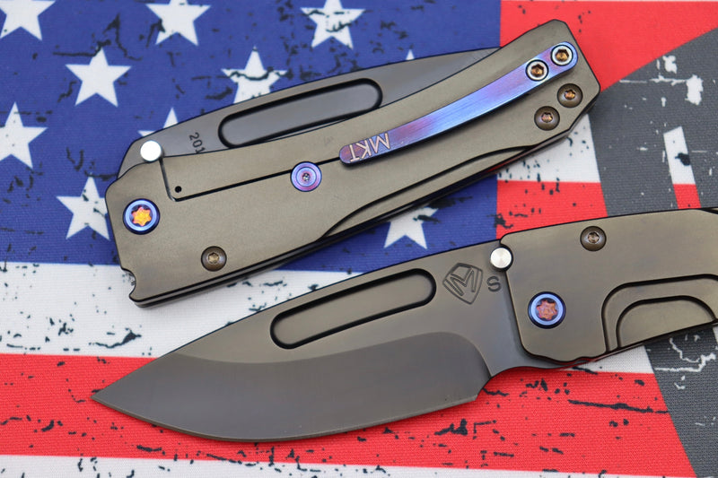 Medford Knife Slim Midi Drop Point PVD S35 & PVD Handles w/ Flamed Hardware & Brushed/Flamed Clip