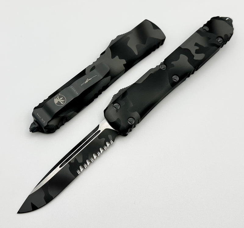 Microtech Ultratech Single Edge Partial Serrated Urban Camo 121-2UCS