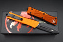 Microtech Troodon Orange w/ Double Edge Black Full Serrated 138-3OR
