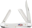 Case Medium Stockman White & American Flag 71225