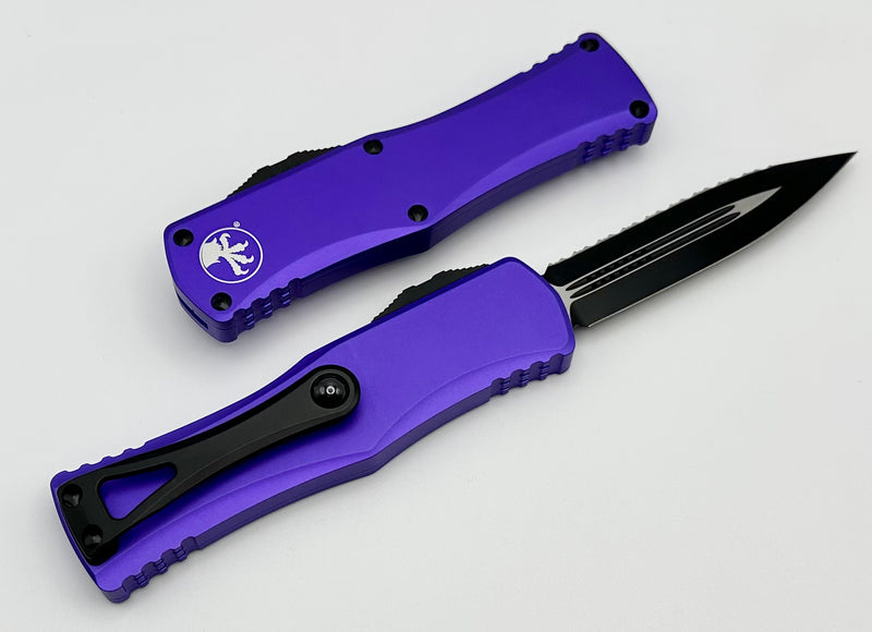 Microtech Hera Black Double Edge Full Serrated & Purple 702-3PU