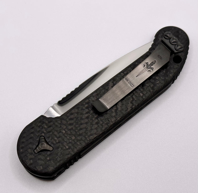 Marfione Custom Knives LUDT Mirror Polish w/ Carbon Fiber & DLC Ringed Hardware