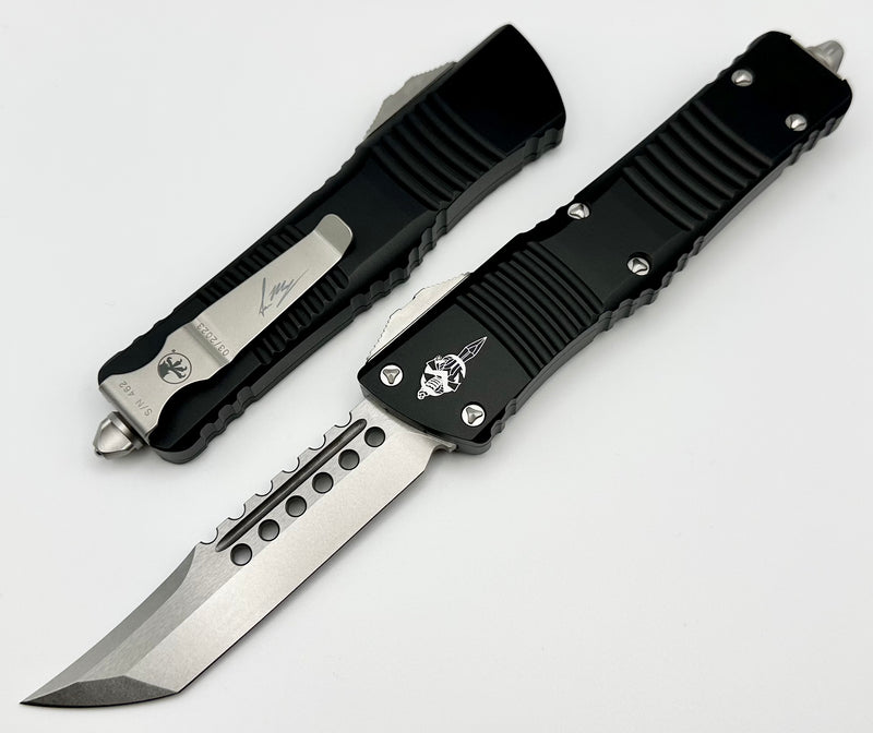 Microtech Combat Troodon Hellhound Stonewash Standard & Black Signature Series 219-10S