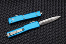 Microtech UTX-70 Double Edge Satin Standard & Turquoise 147-4TQ