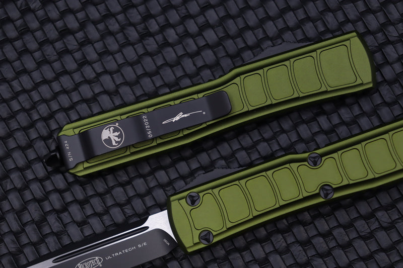 Microtech Ultratech 2 Step Side Single Edge & OD Green Signature Series 121II-1ODS