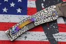 Medford Marauder H Bead Blast "Jasmine Fields" Sculpted Handles, Flamed Hardware/Clip & S35VN Vulcan Tanto