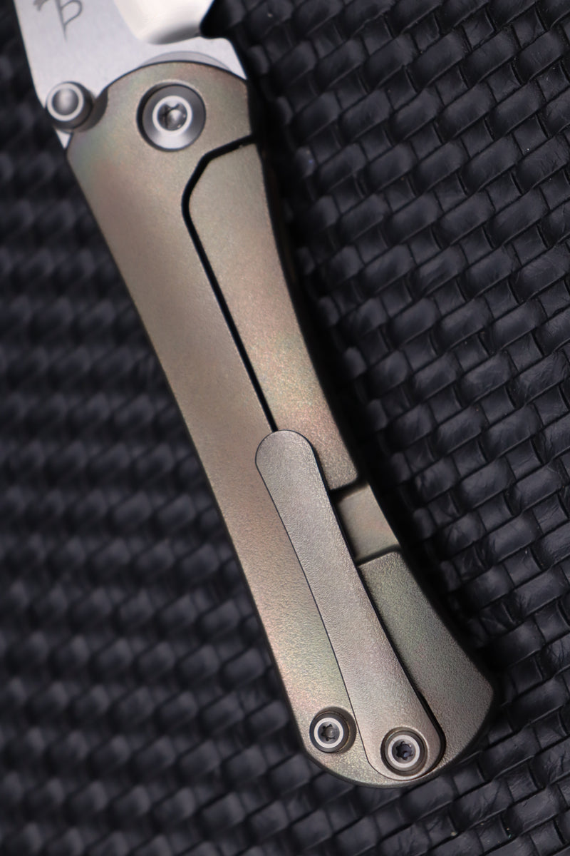 Marfione Custom Knives & Borka Blades Collaboration SBTF Diamond Finished M390 Blade & Heated Orange Peeled Scales