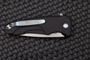 Medford Smooth Criminal Button Lock Black w/ Aqua Hardware/Clip & S35VN