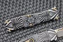 Microtech Hera Single Edge Two-Toned Black w/ Gold Accents 'SOURCE' Artwork 703-1TSOS