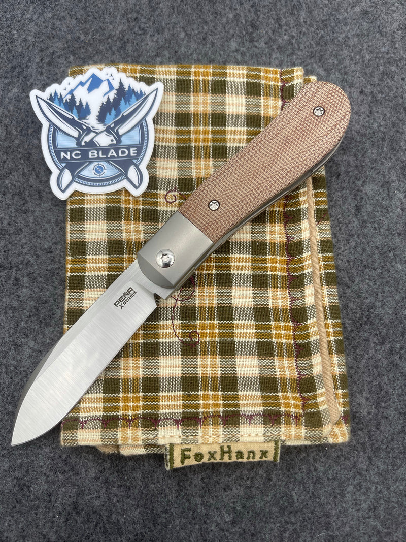 Pena Dogleg Front Flipper Brown Micarta M390