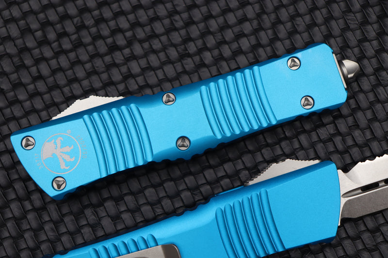 Microtech Combat Troodon Double Edge Fully Serrated Stonewash & Turquoise 142-12TQ