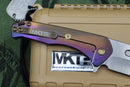 Medford Praetorian Slim Flipper Tumbled S35VN & Filigree Violet/Bronze