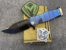 Medford Knife Fighter Flipper USMC Blue with PVD S35 103-035