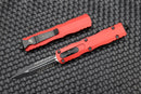 Microtech Dirac D/E Partial Serrated & Red 225-2RD
