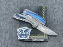 Kansept Knives Mini Accipitier Timascus & Damasteel Front Flipper K2007A7