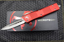 Microtech Combat Troodon D/E Stonewash Full Serrated & Red 142-12RD