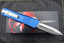 Microtech Combat Troodon D/E Stonewash Full Serrated & Blue 142-12BL