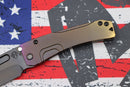 Medford Knife Slim Midi Tanto PVD S35 & Bronze/Violet Fade Handles w/ PVD Hardware & PVD Clip w/ Brushed Violet/Bronze Flats