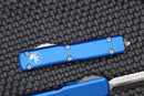 Microtech Ultratech Double Edge Stonewash Full Serrated & Blue 122-12BL