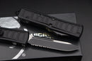 Microtech UTX-85 II Stepside 2 S/E Black Signature Series Partial Serrated 231II-2TS