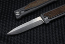 Reate EXO Exoskeleton Design Burlap Micarta Double Edge