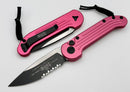 Microtech L.U.D.T Pink & Black Partial Serrated 135-2PK