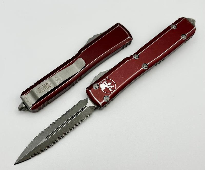 Distressed Microtech Microtech Ultratech Double Edge Double Full Serrated Apocalyptic & Dis