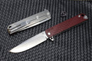 Medford M-48 Red Aluminum & Tumbled Ti Spring & S35VN