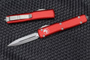 Microtech Ultratech D/E Stonewash Standard & Red 122-10RD