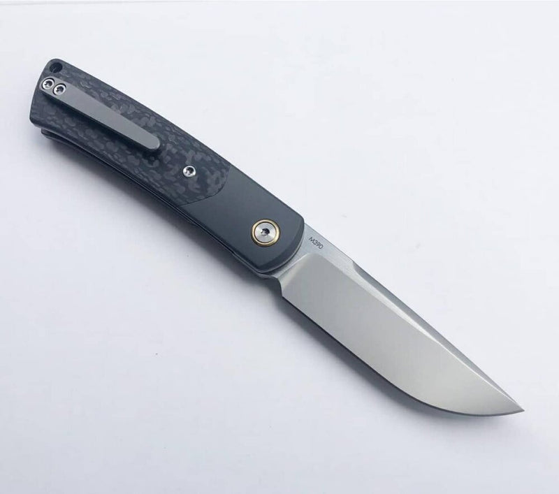 Reate Knives Tribute Frosted Satin M390 Zirconium Carbon Fiber