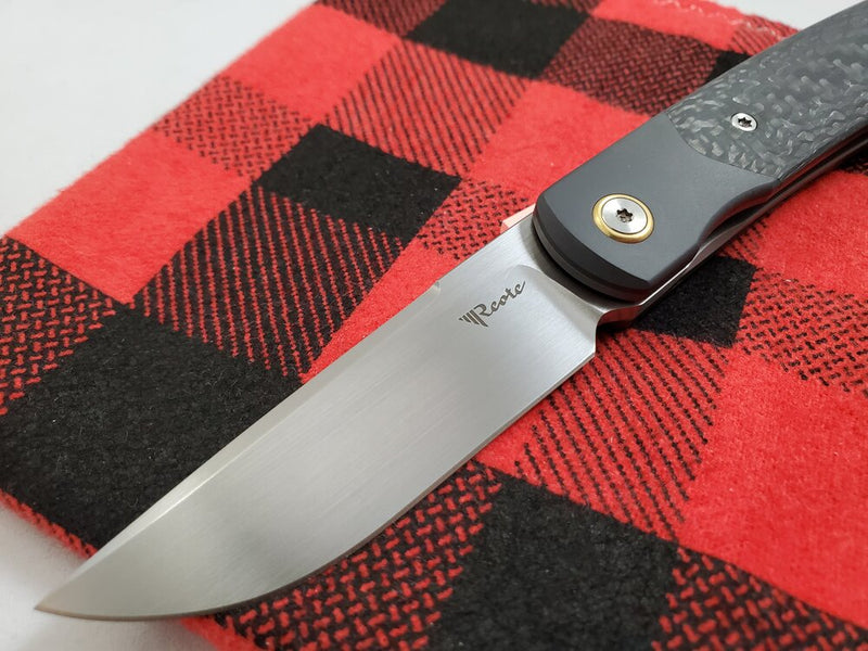 Reate Knives Tribute Hand Satin M390 Zirconium Carbon Fiber
