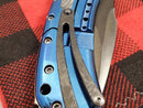 Todd Begg California Custom Shop Bodega Engraved Dragon Lady Blue N690 Compound Grind Blade