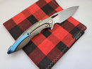 Rike Knife 1902 Damasteel Red Carbon Fiber