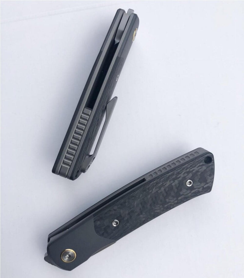 Reate Knives Tribute Frosted Satin M390 Zirconium Carbon Fiber